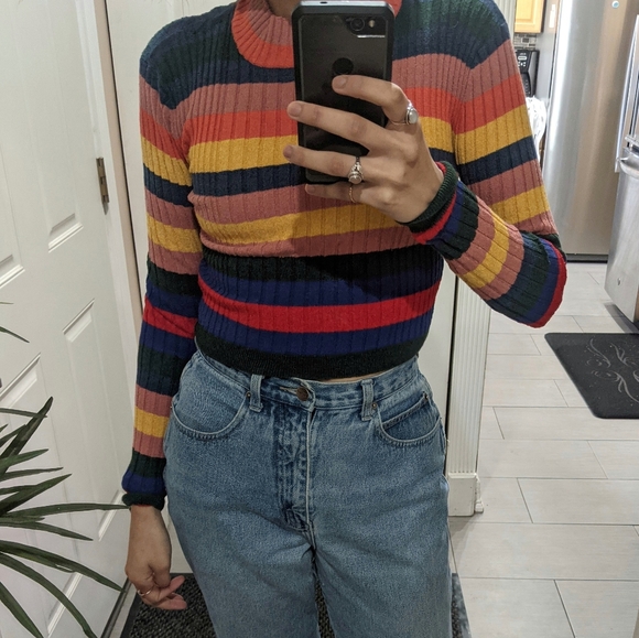 Cropped multi colored sweater - Picture 4 of 8